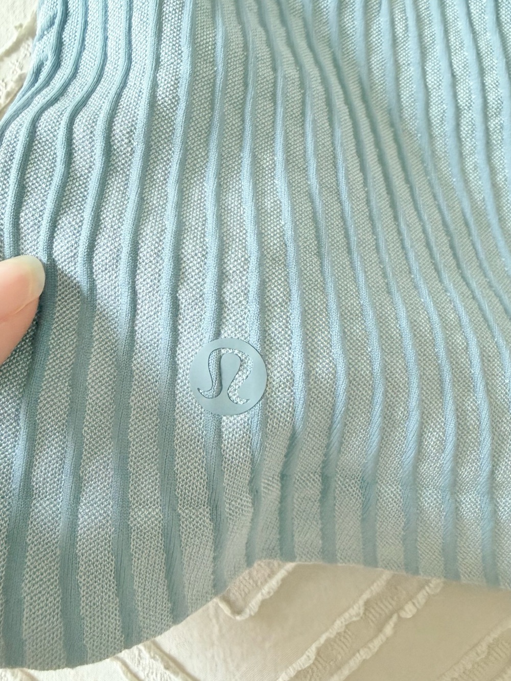 Lululemon Ribbed Cropped Tank Top in Dusty Blue - Picture 3 of 4